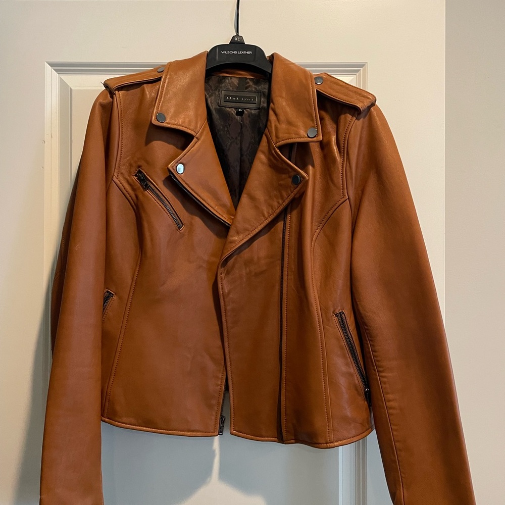 Brown Leather Moto Jacket